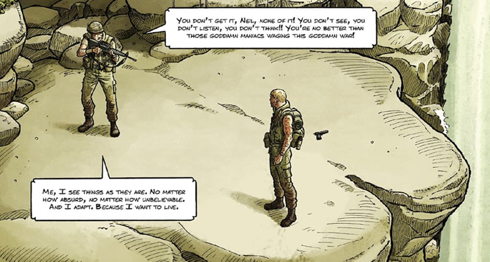 Darnell confronts Neil in 'Latah' (2023), Europe Comics