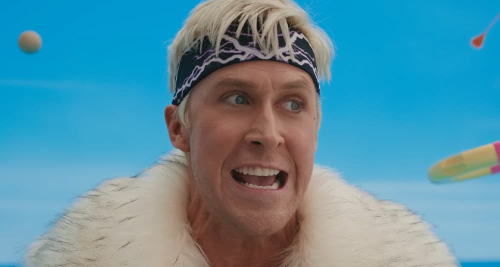 Ken (Ryan Gosling) rallies his troops in Barbie (2023), Warner Bros. Pictures