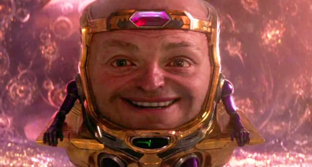M.O.D.O.K. (Corey Stoll) attempts to kill Cassie Lang (Kathryn Newton) in Ant-Man and the Wasp: Quantumania (2023), Marvel Entertainment