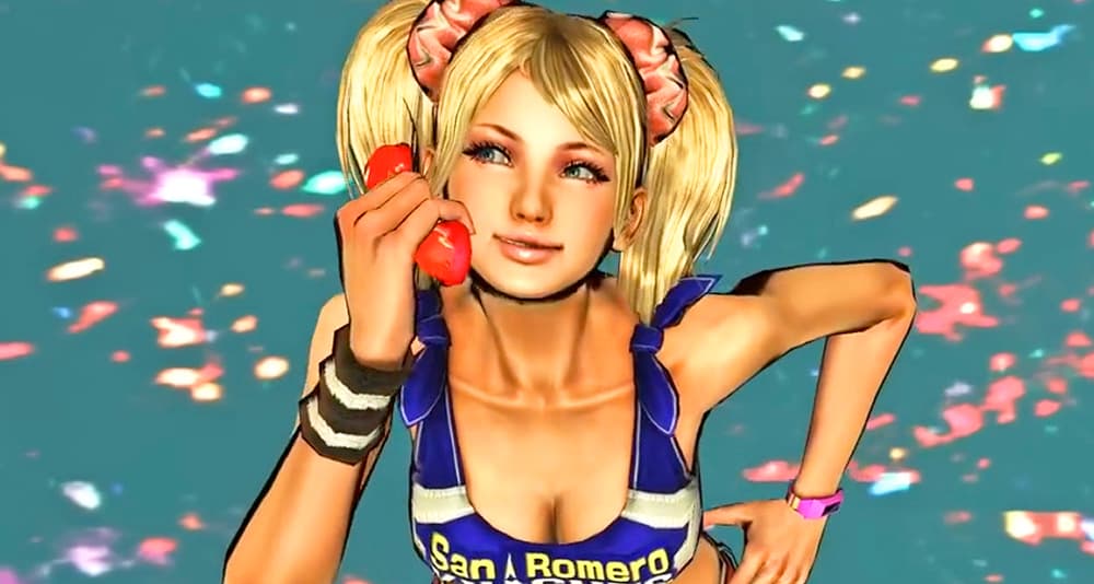 Juliet (Tara Strong) gets a phone call in Lollipop Chainsaw (2012), Kadokawa Games