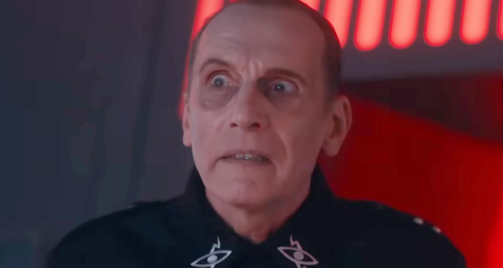 Davros (Julian Bleach) looks upon his latest creation in Doctor Who "Destination: Skaro" (2023), BBC