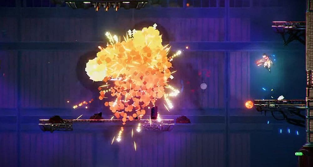 A player destroys an enemy unit in 'Black Future '88' (2019), Super Scary Snakes