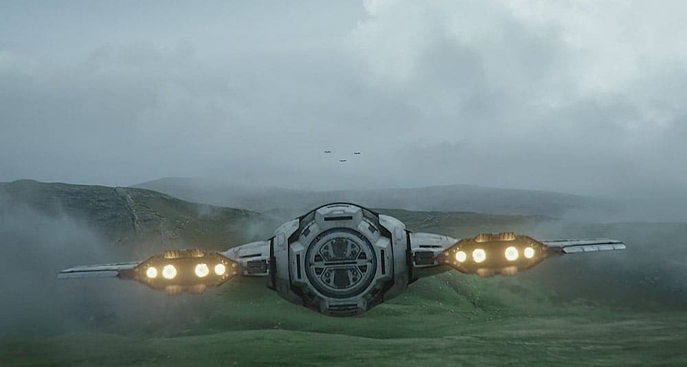 Bo-Katan pursues TIE Bombers in 'The Mandalorian' (2023), Disney+