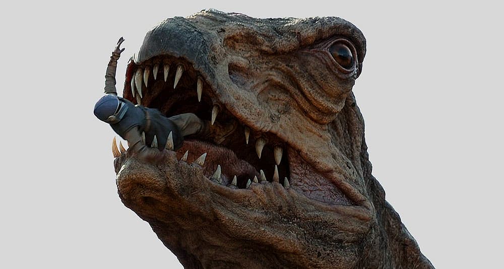 A shriek hawk vomits up a Mandalorian child in 'The Mandalorian' (2023), Disney+