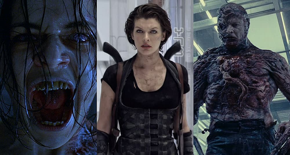 Scenes from Resident Evil films collage, Sony Pictures