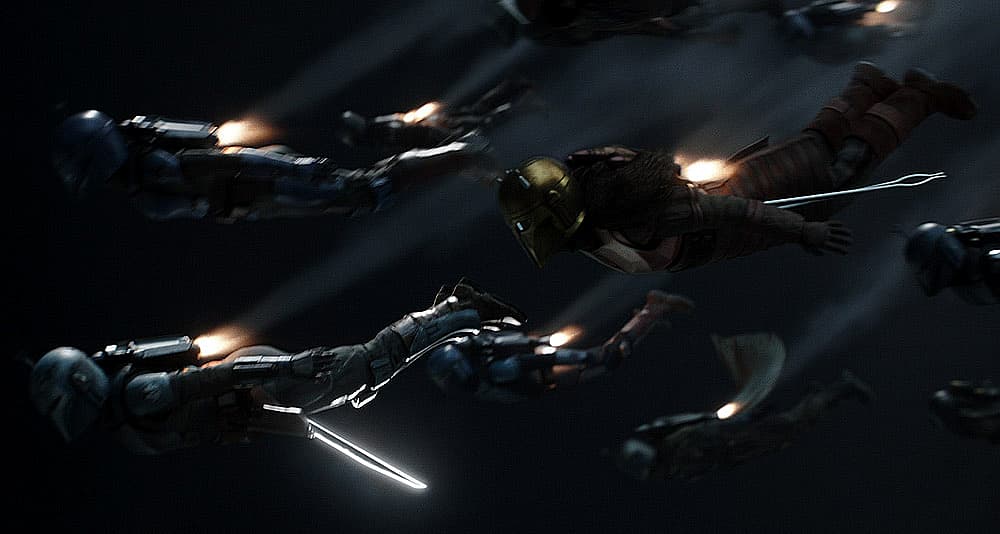 Bo-Katan and the Armorer lead an attack in 'The Mandalorian' (2023), Disney+