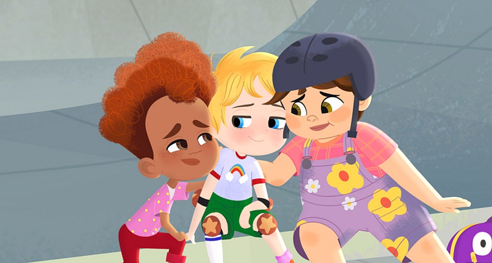 Little Ellen with her friends