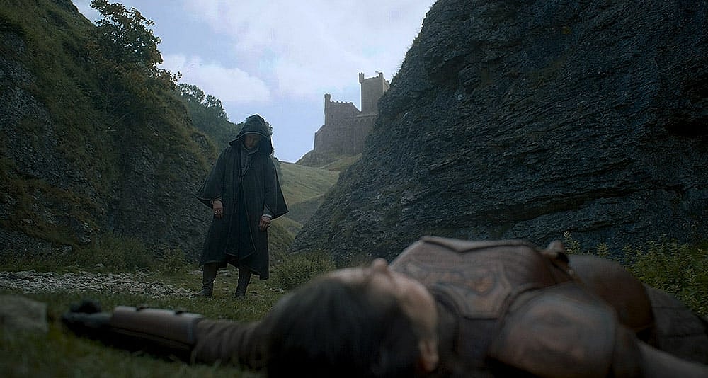 Daemon looks at the crippled body of his estranged wife in House of the Dragon, HBO