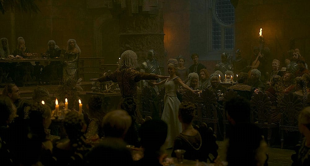 Rhaenyra and Laenor dance in House of the Dragon, HBO
