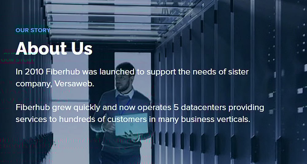 FiberHub "About Us" page from official website