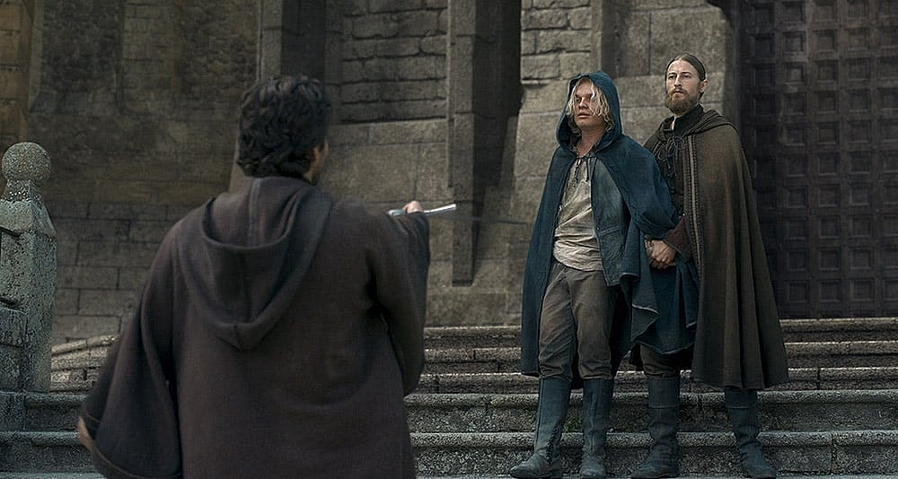 Ser Cole confronts Otto Hightower's guards in House of the Dragon, HBO