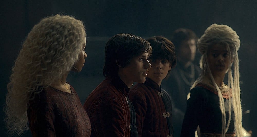 Jacaerys and Lucerys with the Velaryons in 'House of the Dragon,' HBO