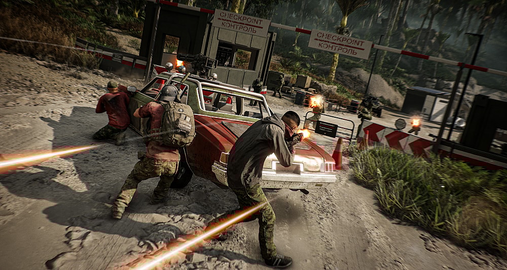 NOMAD get into a firefight at a checkpoint via Tom Clancy's Ghost Recon Breakpoint (2019), Ubisoft