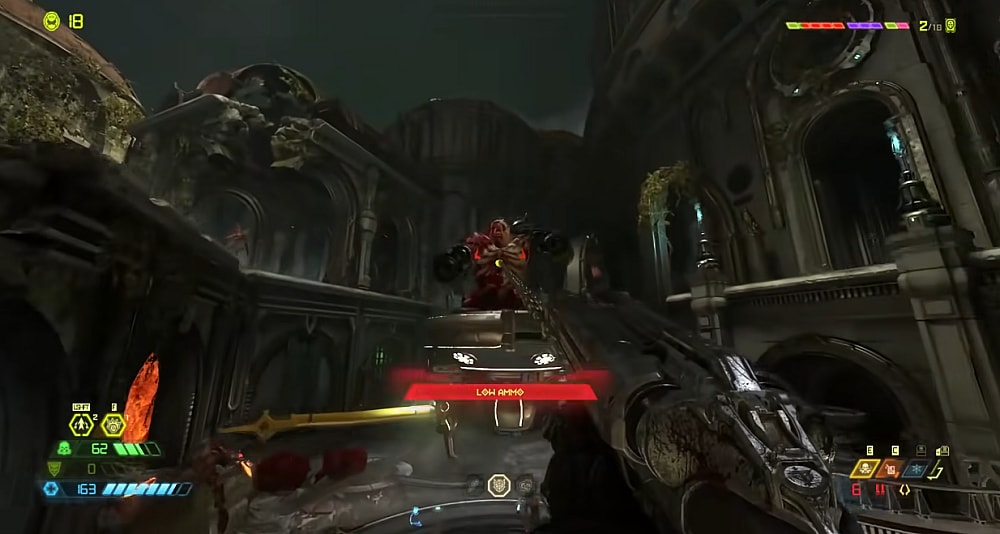 The Doomslayer latches onto a Mancubus via Doom Eternal (2020), Bethesda Softworks