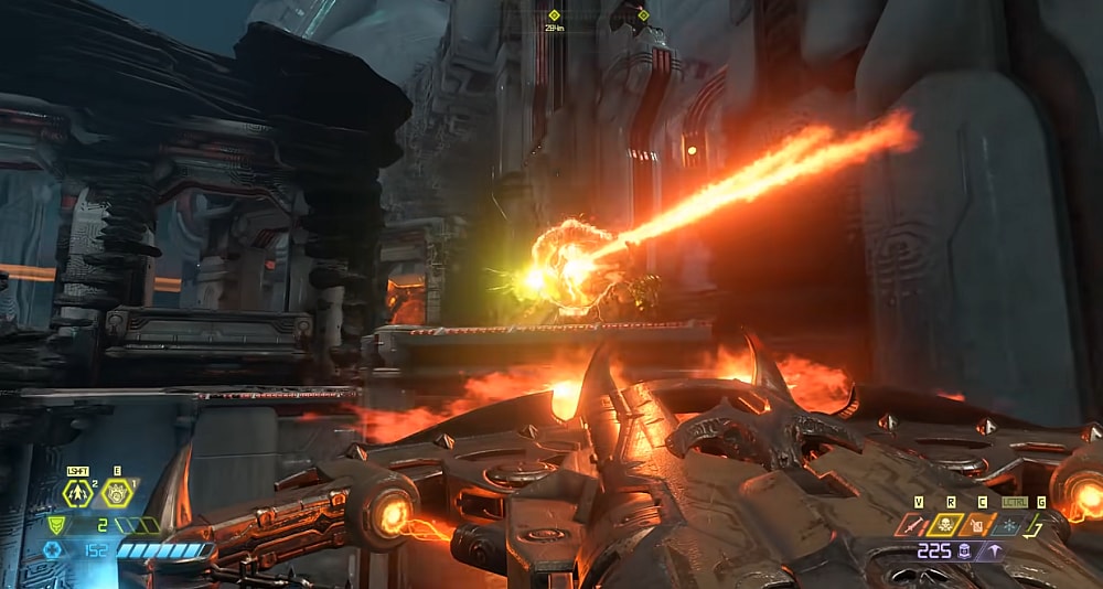 The ballista fires a bolt of energy via Doom Eternal (2020), Bethesda Softworks