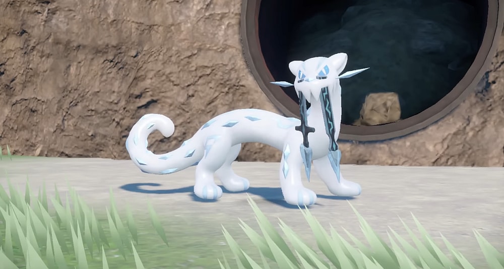 Chien-Pao stands before the Icerend Shrine via Pokémon Scarlet & Violet (2022), Nintendo