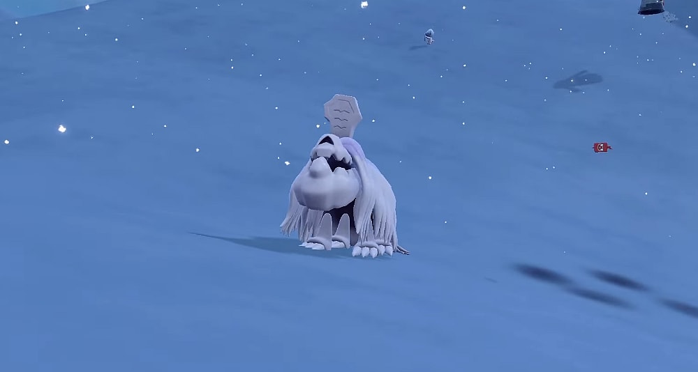 Houndstone in the snow via Pokémon Scarlet & Violet (2022), Nintendo