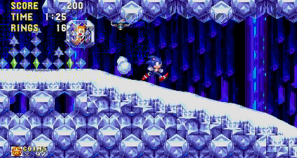 Sonic and Tails run through Sonic the Hedgehog 3's IceCap Zone via Sonic Origins (2022), Sega