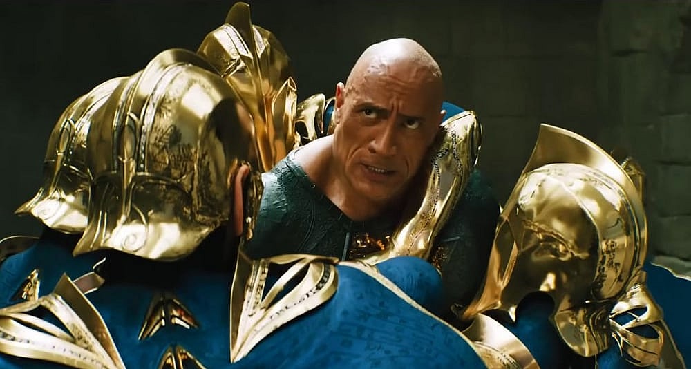 Black Adam wrestles with Fate