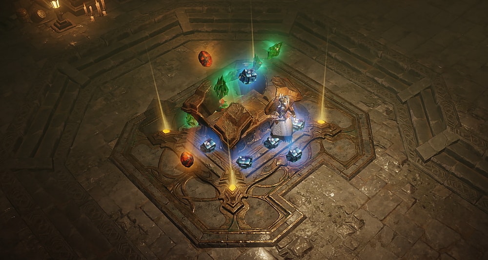 The player completes the Legacy of the Horadrim, and collects their reward from a chest via Diablo Immortal (2022), Blizzard Entertainment