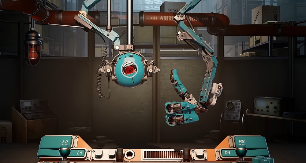 Grady (Nate Bargatze) offers the player a thumbs up in Aperture Desk Job (2022), Valve 