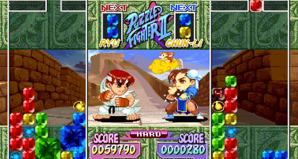 Ryu battles Chun-Li in 'Super Puzzle Fighter II Turbo', Capcom