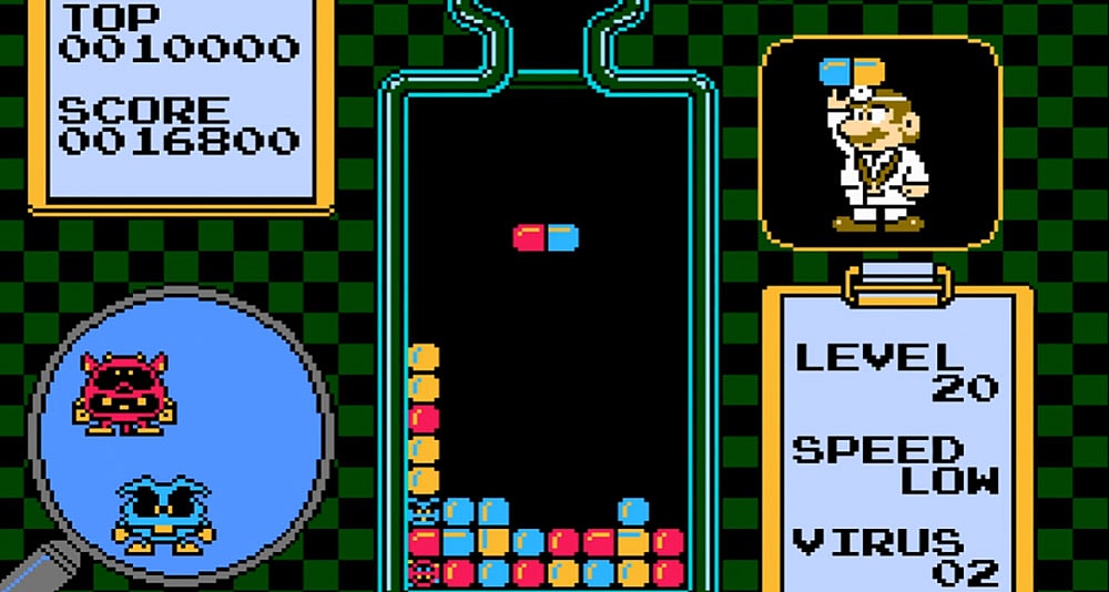 Mario kills viruses with pills in 'Dr. Mario,' Nintendo