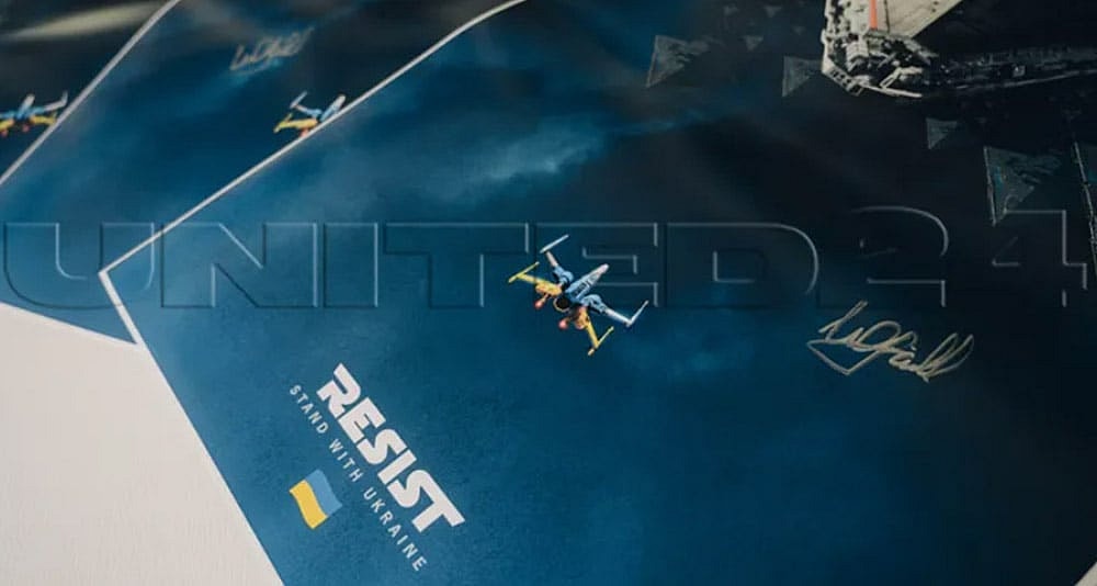 United24's promo for their Star Wars poster auction campaign