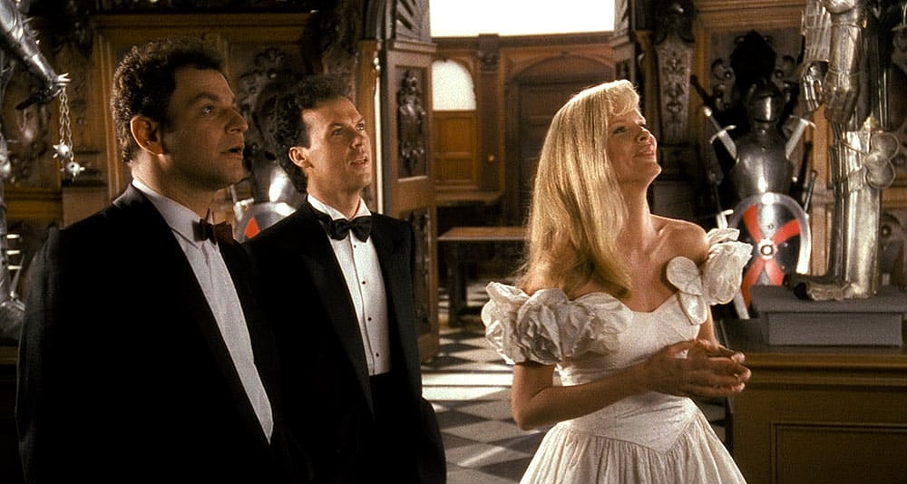 Bruce Wayne meets Knox and Vicki Vale in 'Batman' (1989), Warner Bros. Pictures