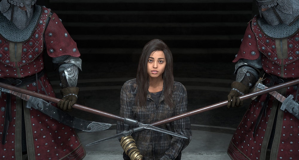 Freya (Ella Balinska) is brought before the court of the Tantas upon her arrival to Athia in Forspoken (2023), Square Enix