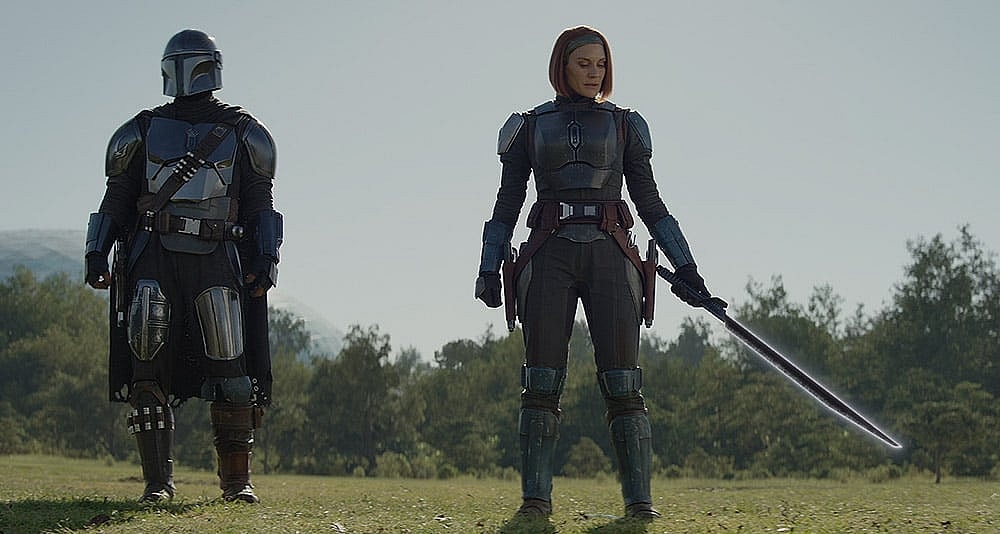 Bo-Katan wields the Darksaber in 'The Mandalorian' (2023), Disney+