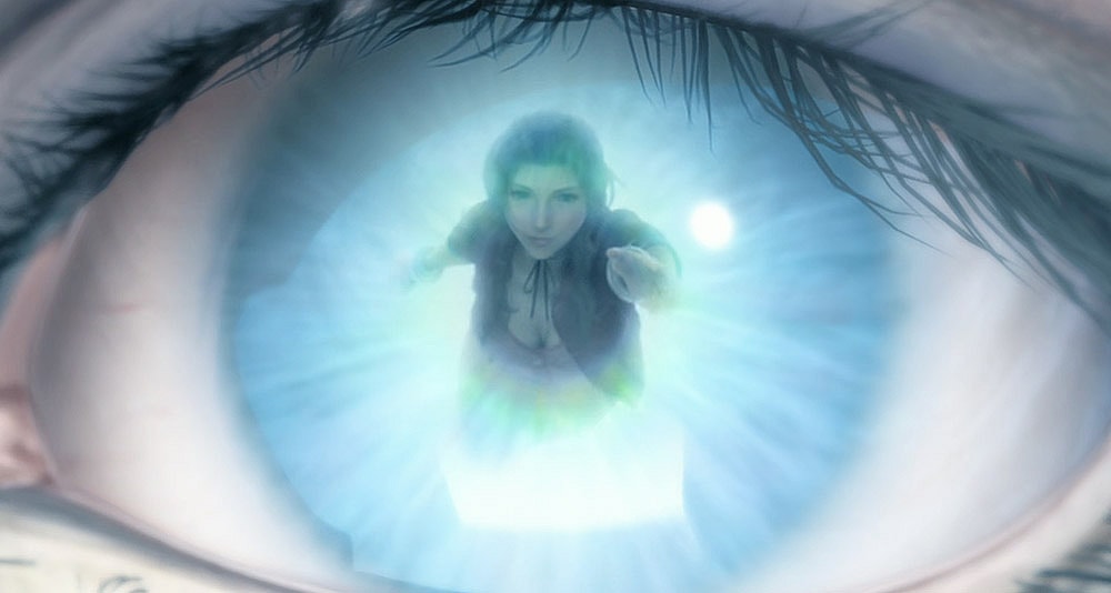 Aerith reaches out to Cloud in The 'Final Fantasy VII: Advent Children' (2005), Square Enix