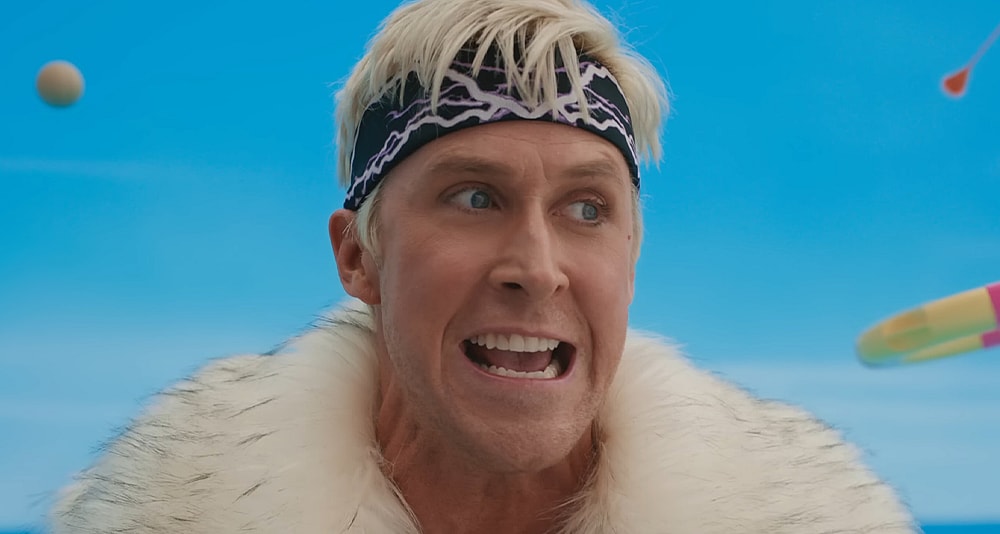 Ken (Ryan Gosling) rallies his troops in Barbie (2023), Warner Bros. Pictures