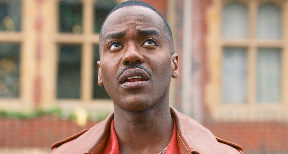 The Doctor (Ncuti Gatwa) is desperate to find Ruby (Millie Gibson) in Doctor Who Series 14 Episode 1 "The Church on Ruby Road" (2023), BBC