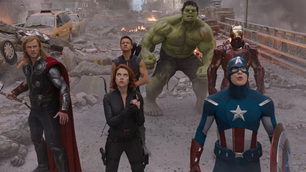 The Avengers assemble in The Avengers (2012), Marvel Entertainment