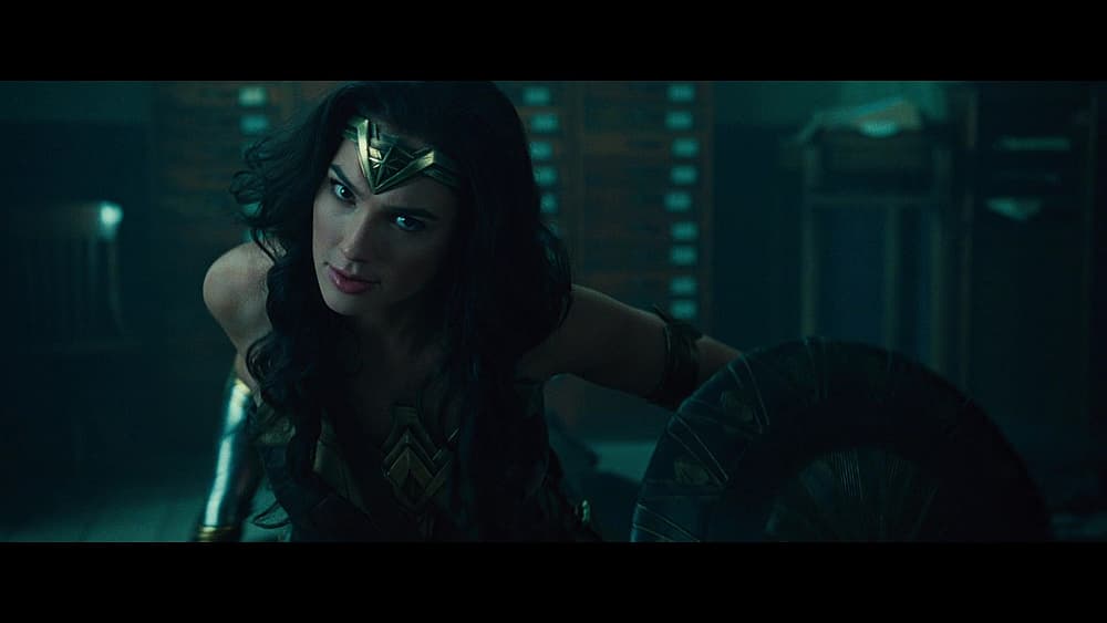 Diana smirks off her opponent's attacks in Wonder Woman (2017), Warner Bros. Pictures