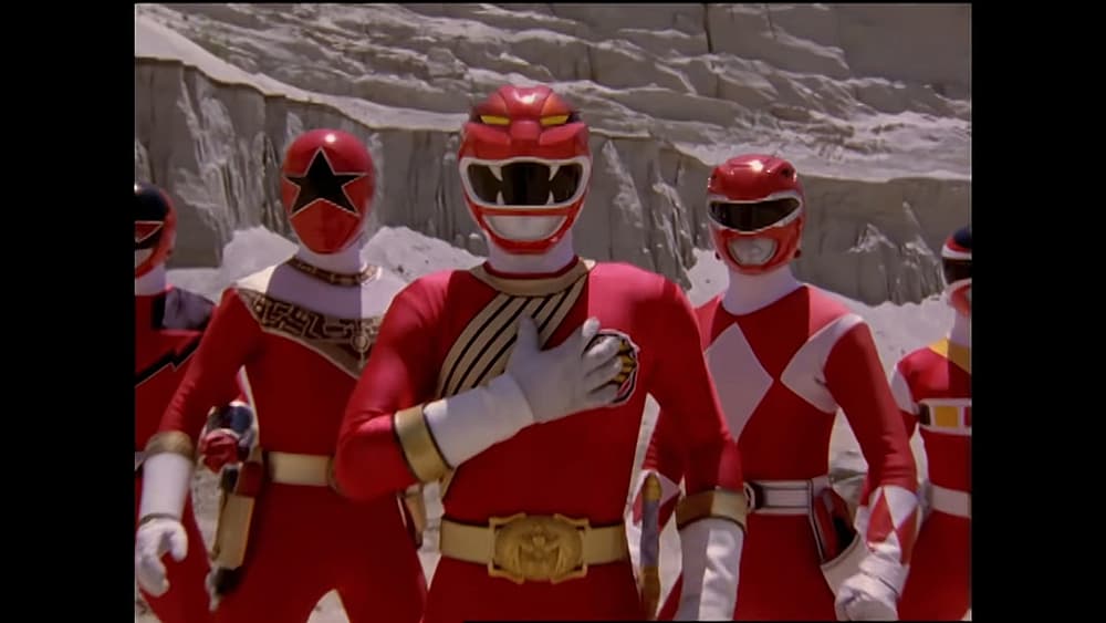 Red Lion Wild Force stands with allies in Power Rangers Wild Force Episode 34 "Forever Red" (2002)