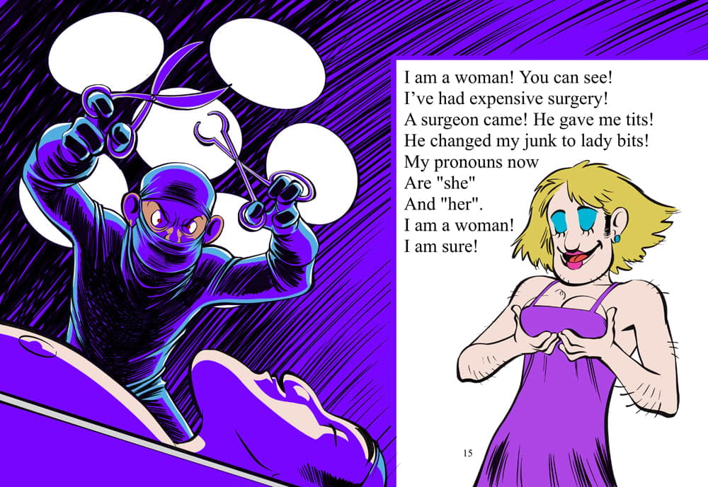 A surgeon alters the body of a man to attempt to make him look like a woman.