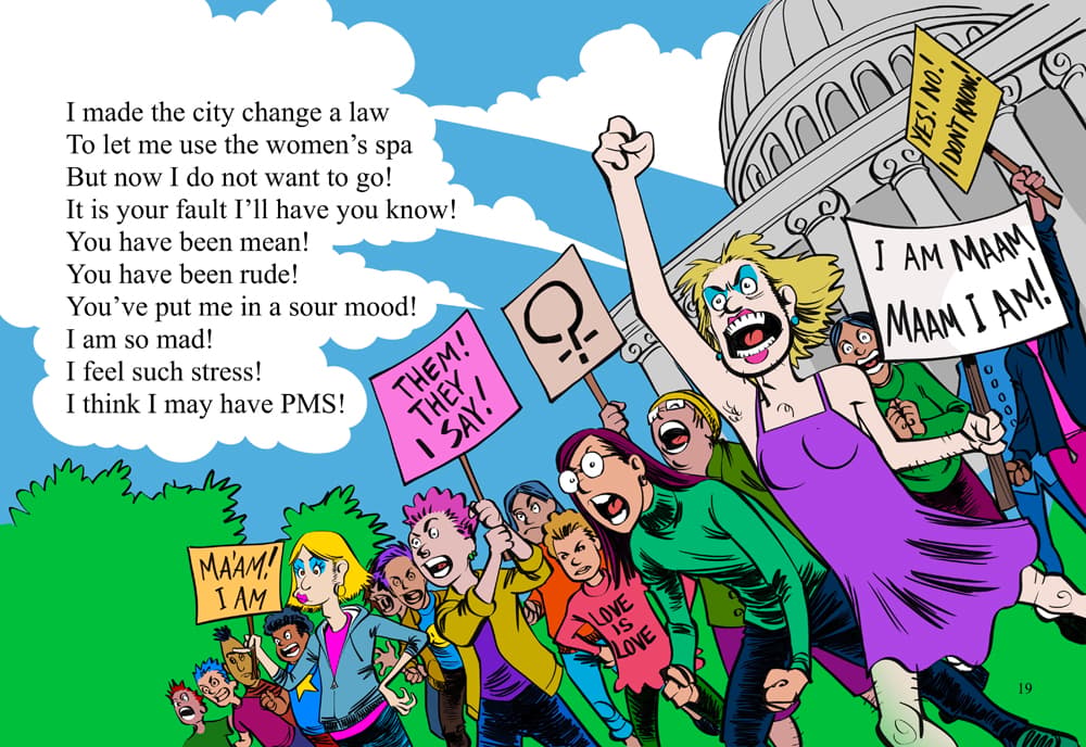 A group of angry protesters shout their demands.