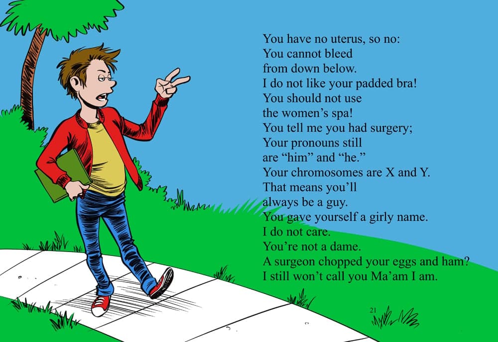 A man refuses to address another man as a woman.