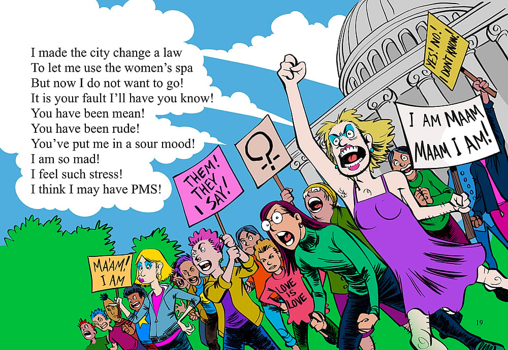 A group of angry protesters shout their demands.