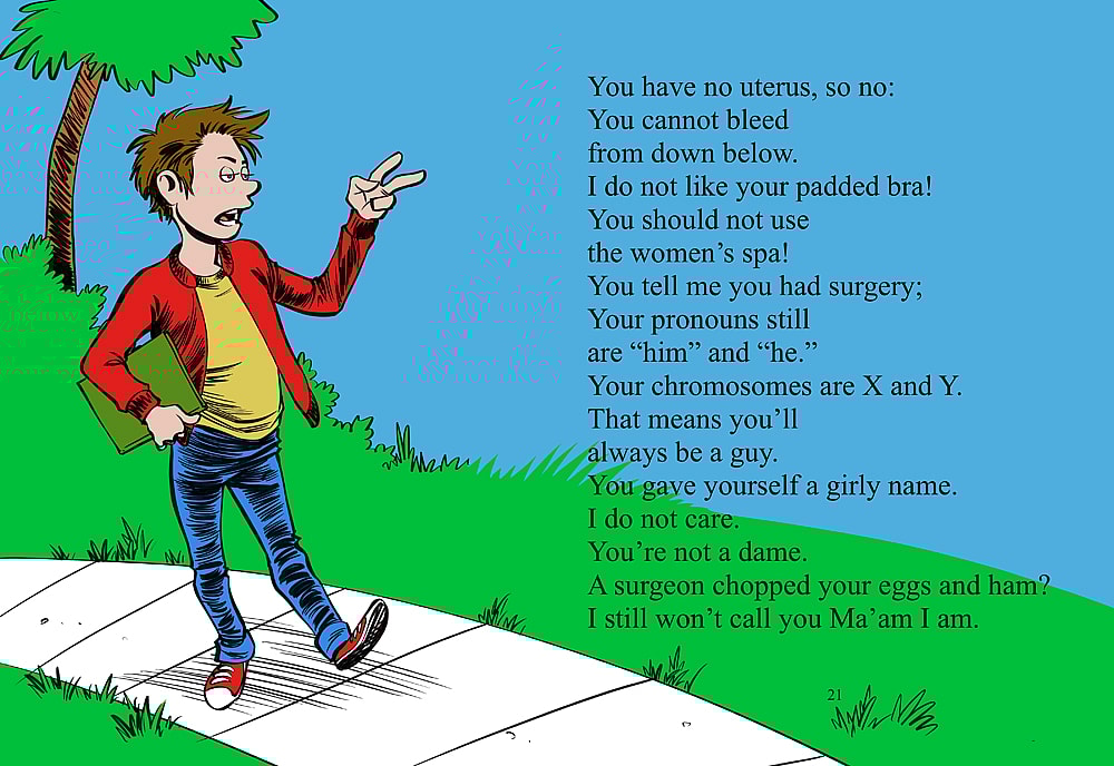 A man refuses to address another man as a woman.