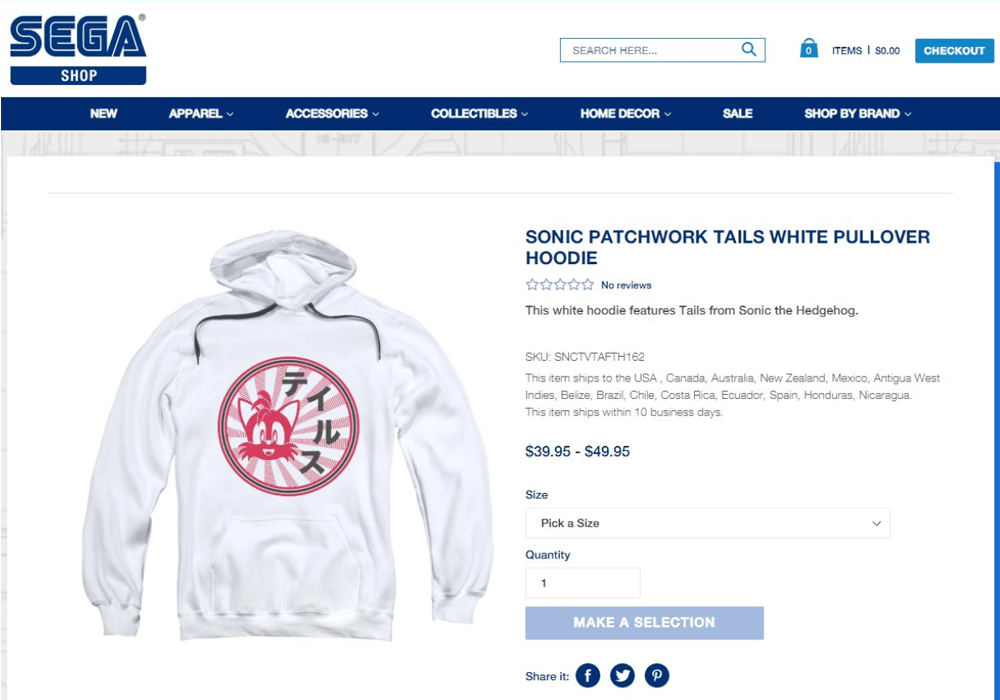 SEGA Removes ‘Rising Sun’ Sonic the Hedgehog Hoodie From Online Store After Causing Offense to Korean Fans