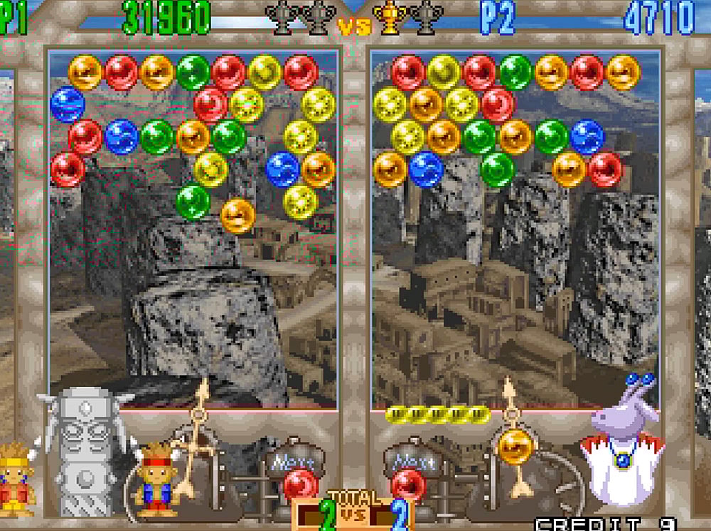 Two players battle it out in 'Puzzle Bobble 4', Taito