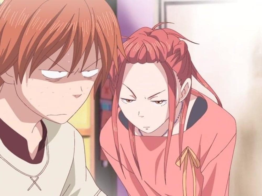 Hitomi Otani (Howard Wang) and Risa Koizumi (Amber Lee Connors) are annoyed with each other in Lovely Complex Episode 24 "Together Forever" (2007), Toei Animation.