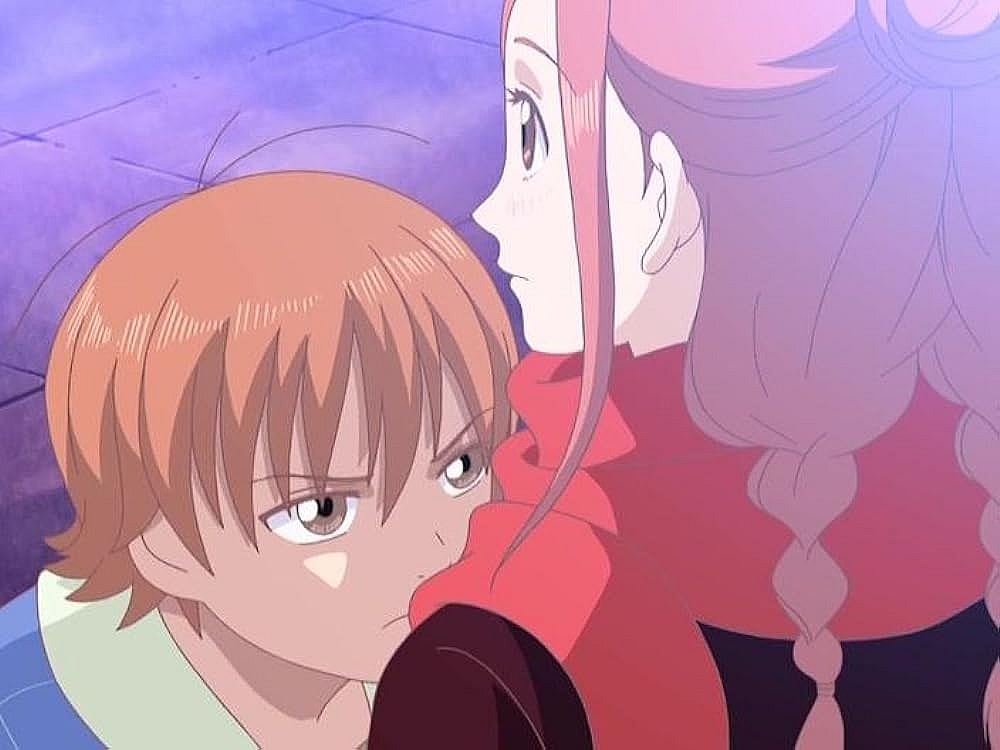 Hitomi Otani (Howard Wang) buries himself in Risa Koizumi's (Amber Lee Connors) chest in Lovely Complex Episode 23 "
Lovely Complex
S1.E23
Cast & crew
IMDbPro

Many Future Paths!! The Circumstances We All Bear" (2007), Toei Animation.