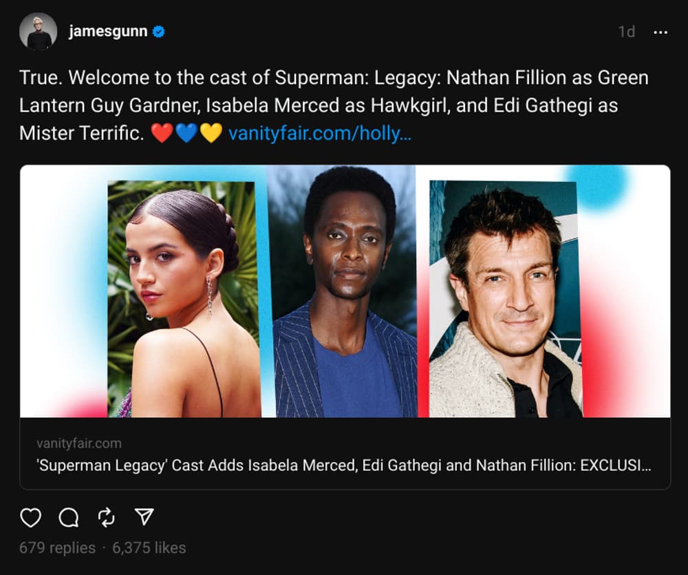 Screenshot - James Gunn Thread