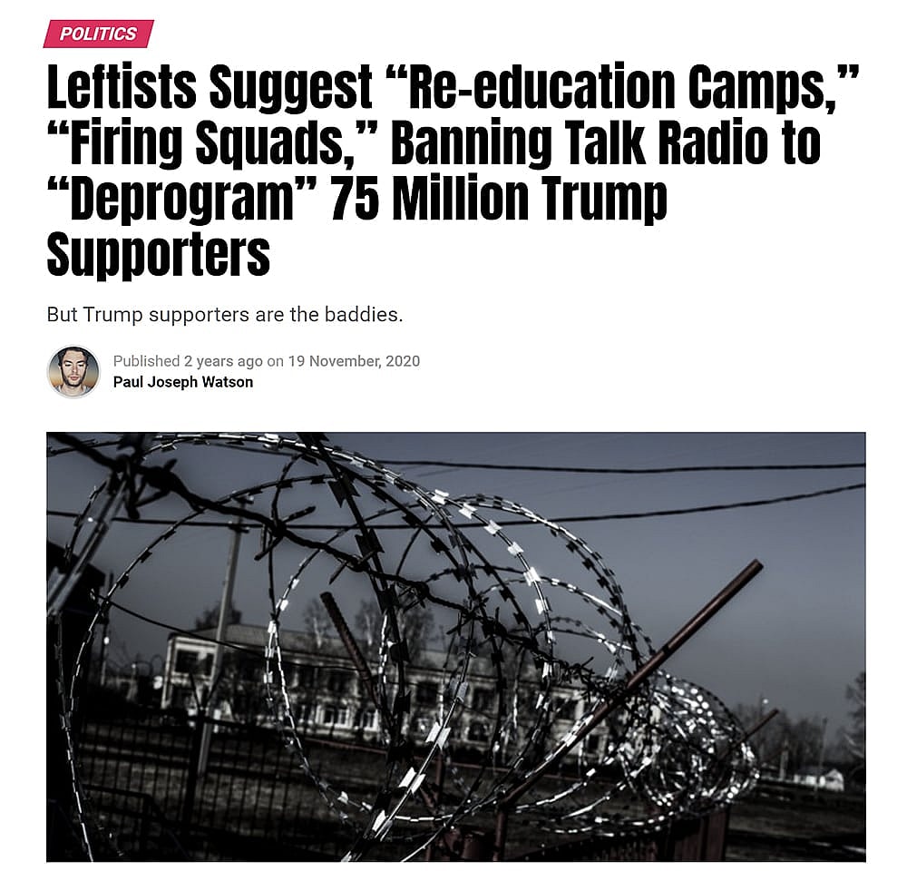 Summit headline about violent Left-wing rhetoric against political opponents, via Summit.news.