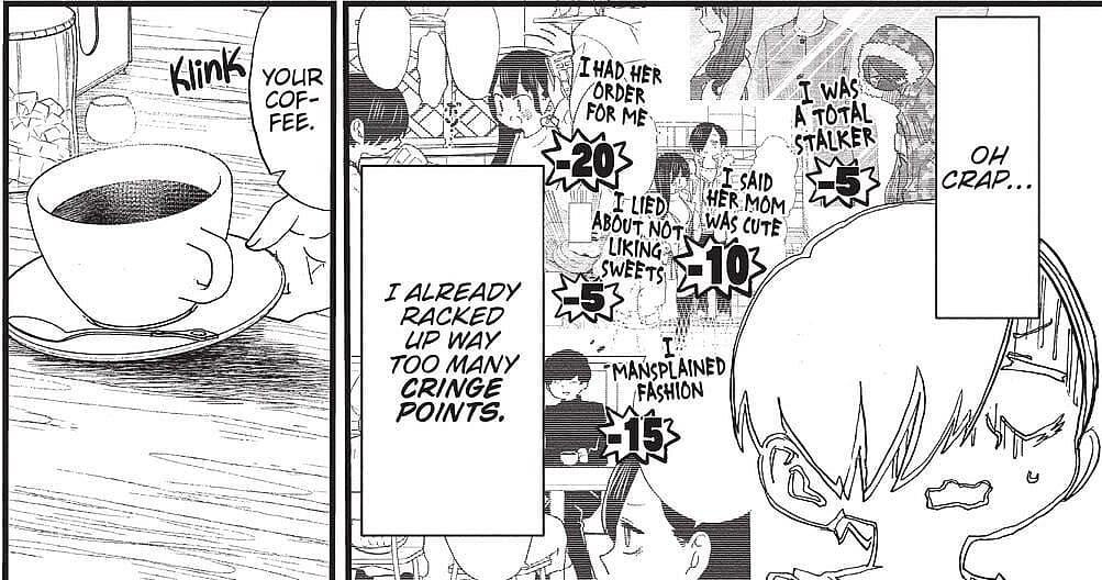 Kyotaro blames himself for mansplaining in The Dangers in My Heart Chapter 46 (2022), Seven Seas