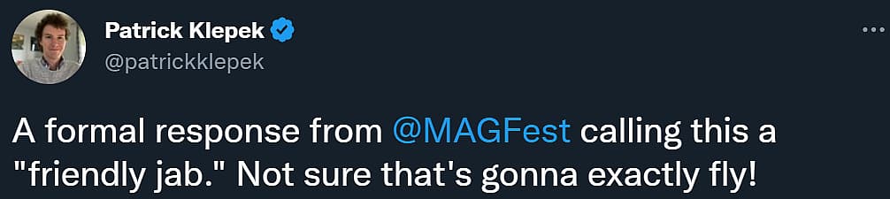 Dac Croach's joke sign mocking Kotaku at Super MAGFest 2023